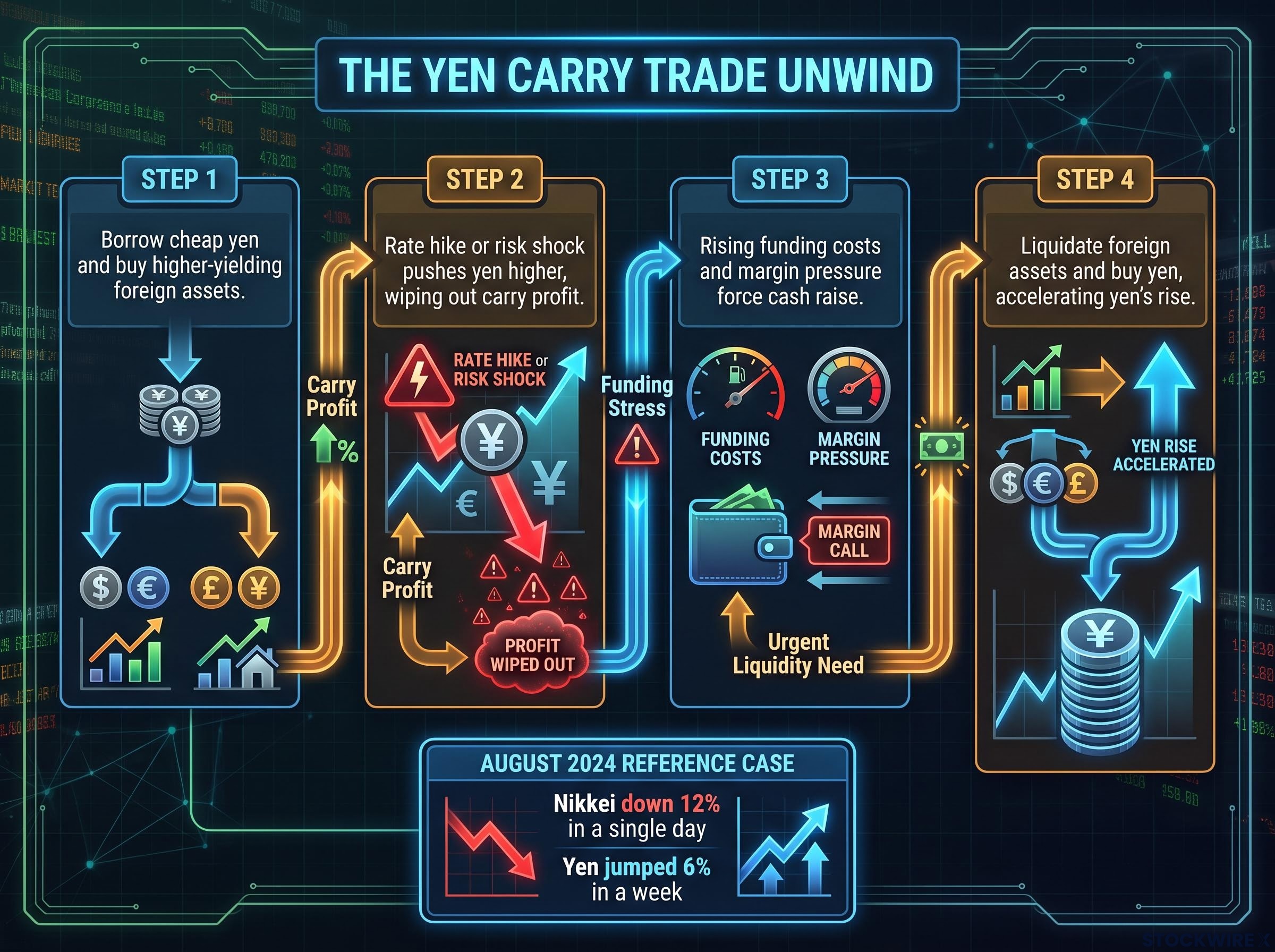 The Yen Carry Trade Unwind Sequence