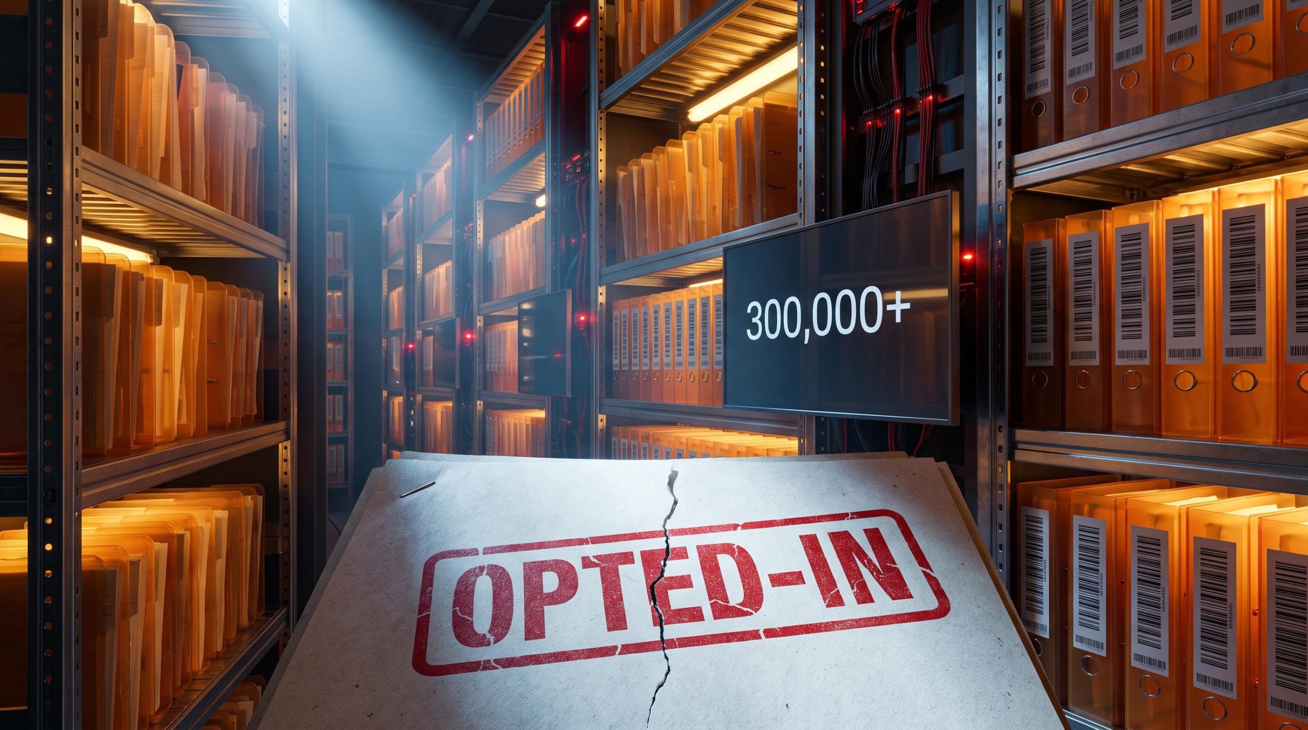 Zeta Global regulatory risk: cracked 'opted-in' data vault under courtroom light with 300,000+ deletion signal